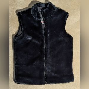 Girls Spyder Warm Winter‎ Black Faux Fur Vest | Size 18